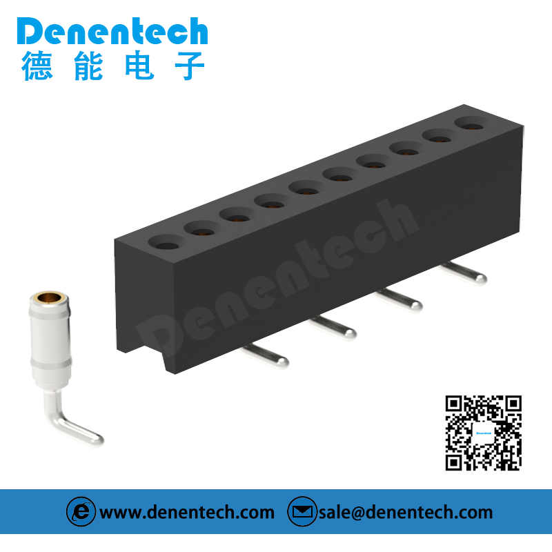 Denentech promotional 1.27MM H4.10xW2.20 single row straight SMT machined female header connector 